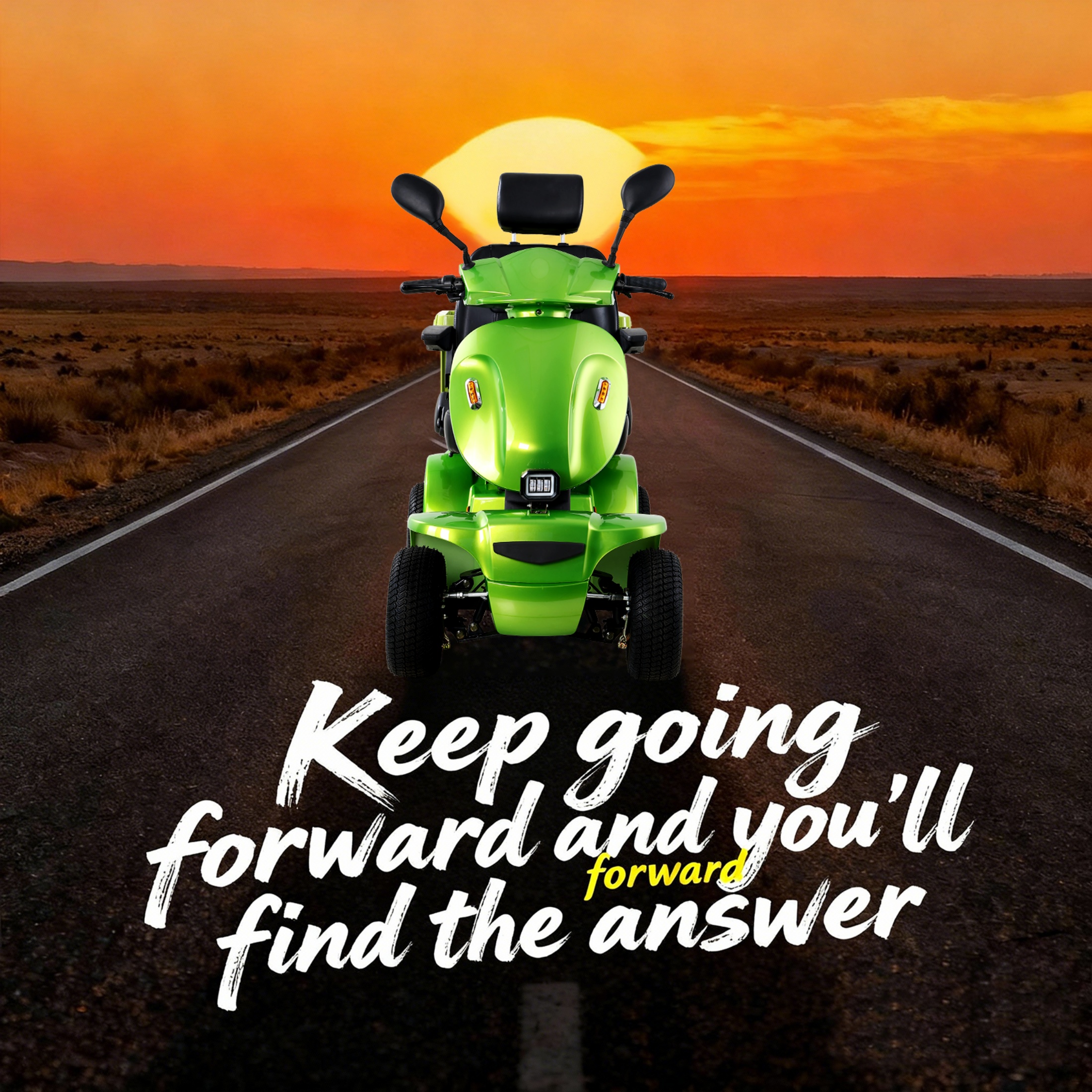 QEEKA Heavy Duty Electric Mobility Scooter,1000W 4-Wheel All Terrain Powered Scooter for Seniors & Adults，Green