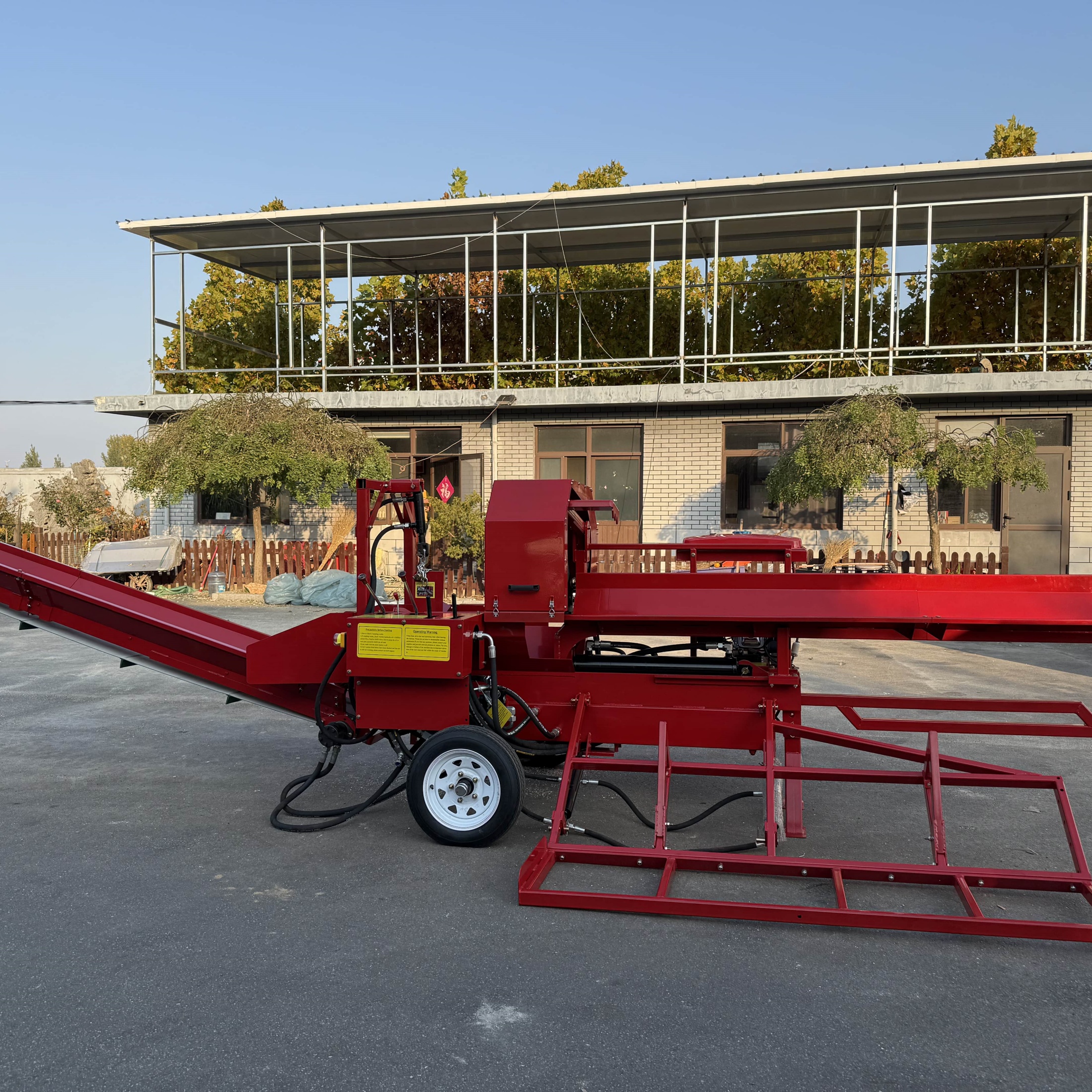 QEEKA 27t Firewood Wood Processor Log Splitter Skid Steer Attachment Forestry Machine