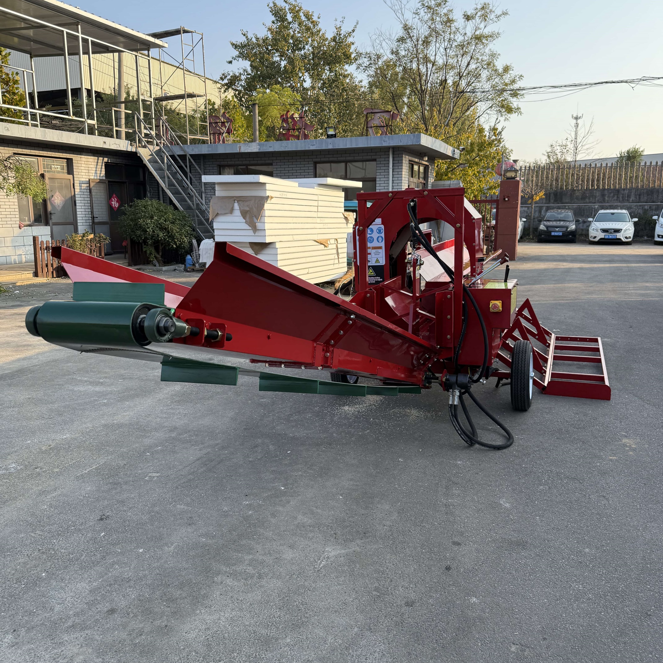 QEEKA 27t Firewood Wood Processor Log Splitter Skid Steer Attachment Forestry Machine