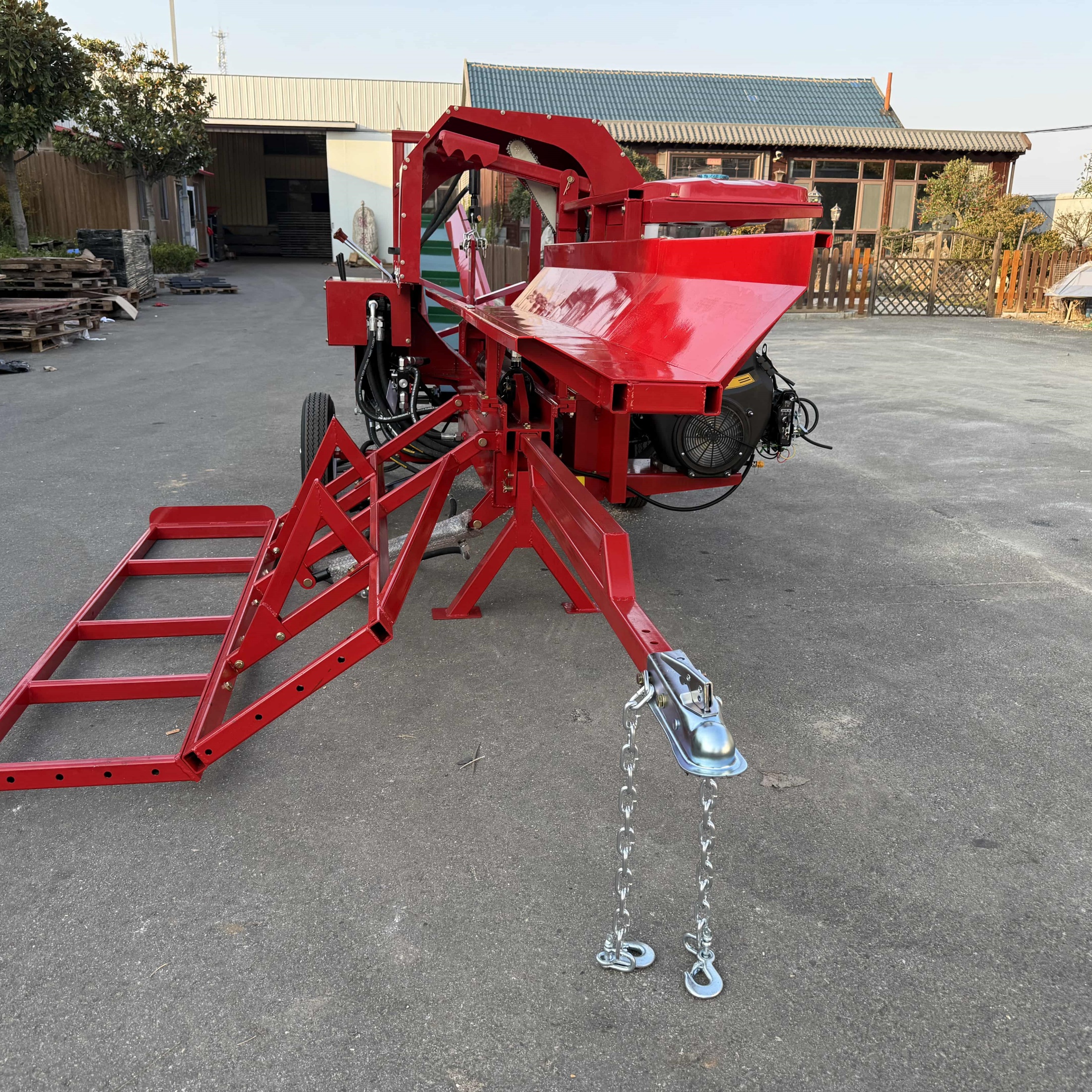 QEEKA 27t Firewood Wood Processor Log Splitter Skid Steer Attachment Forestry Machine