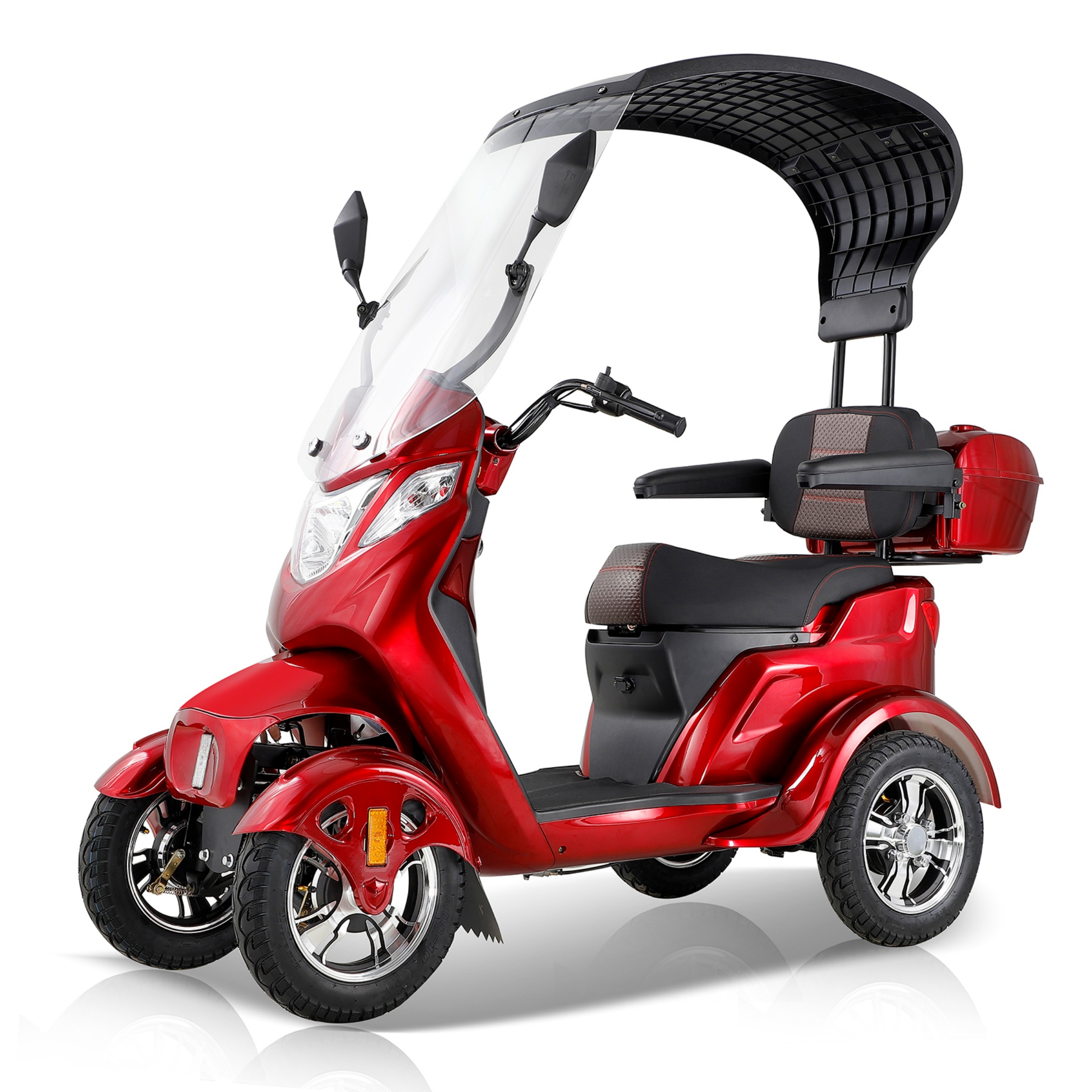 QEEKA Mobility Scooter for Adults & Seniors, Electric Powered Wheelchair with Canopy, Rear Lockbox Under Seat Storage