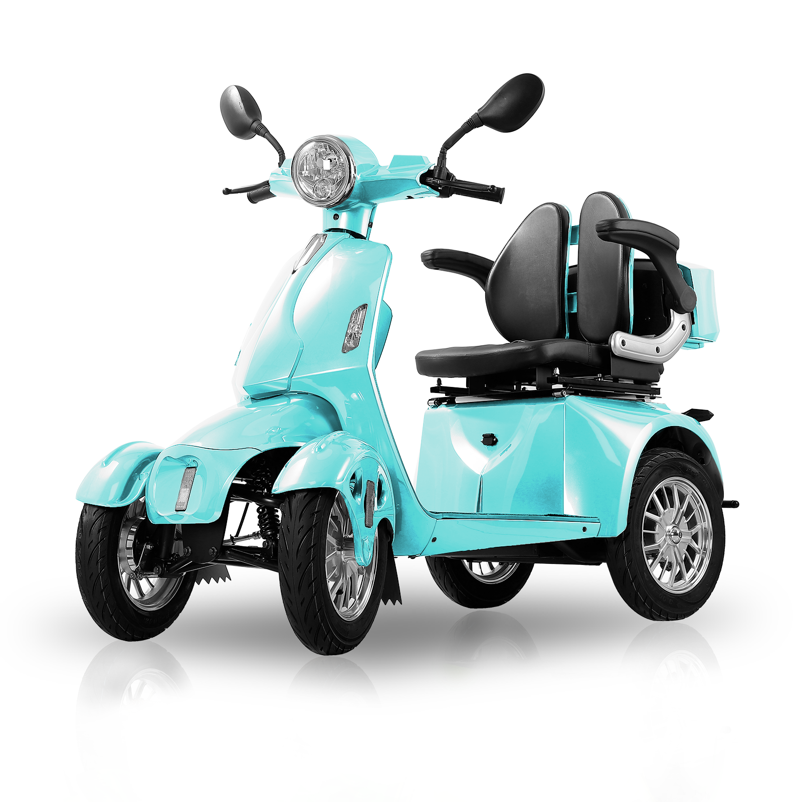 QEEKA Heavy-Duty 4-Wheel Mobility Scooter, 500 lb Limit, Green