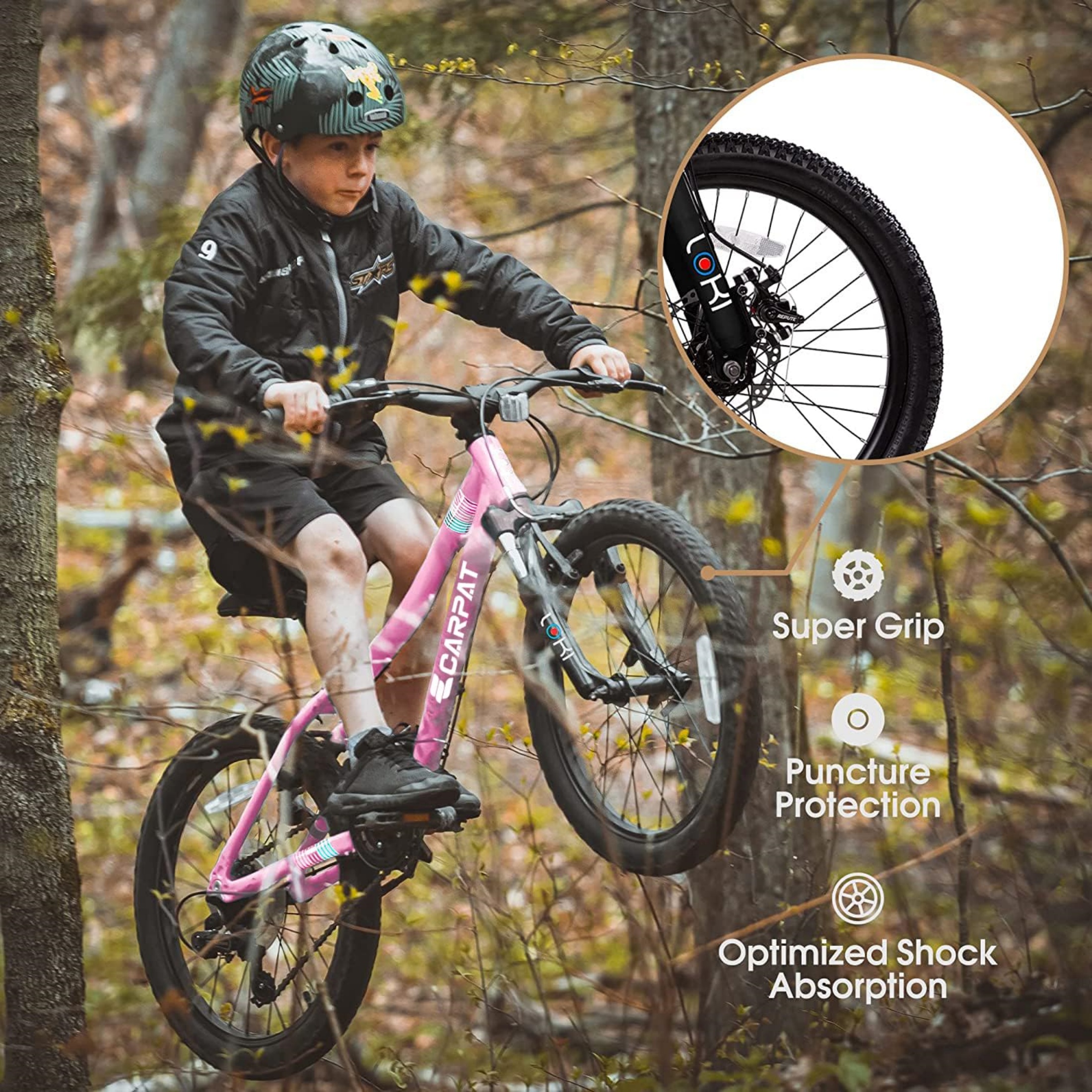 Xlluproid 20" Mountain Bike,7 Speed Teenager Children Kids' Bicycles,Front Suspension Disc Brake Rear V-Brake,High Steel Frame for Outdoor Adventure
