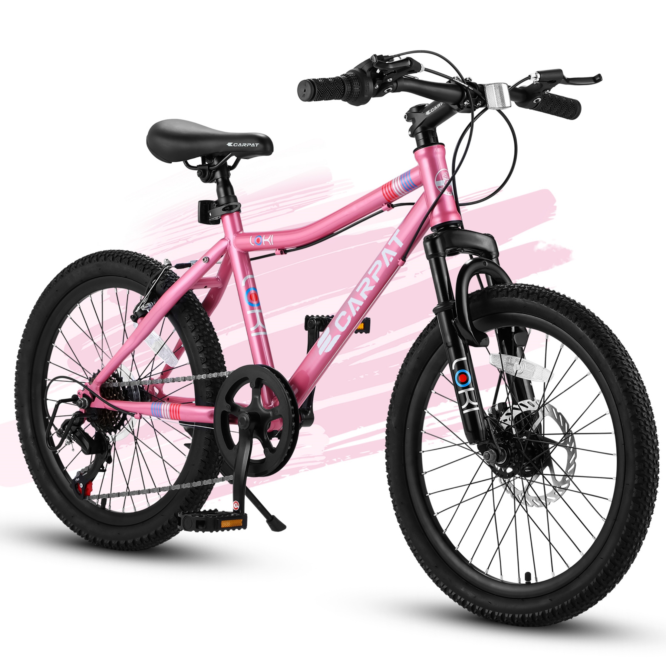 Xlluproid 20" Mountain Bike,7 Speed Teenager Children Kids' Bicycles,Front Suspension Disc Brake Rear V-Brake,High Steel Frame for Outdoor Adventure