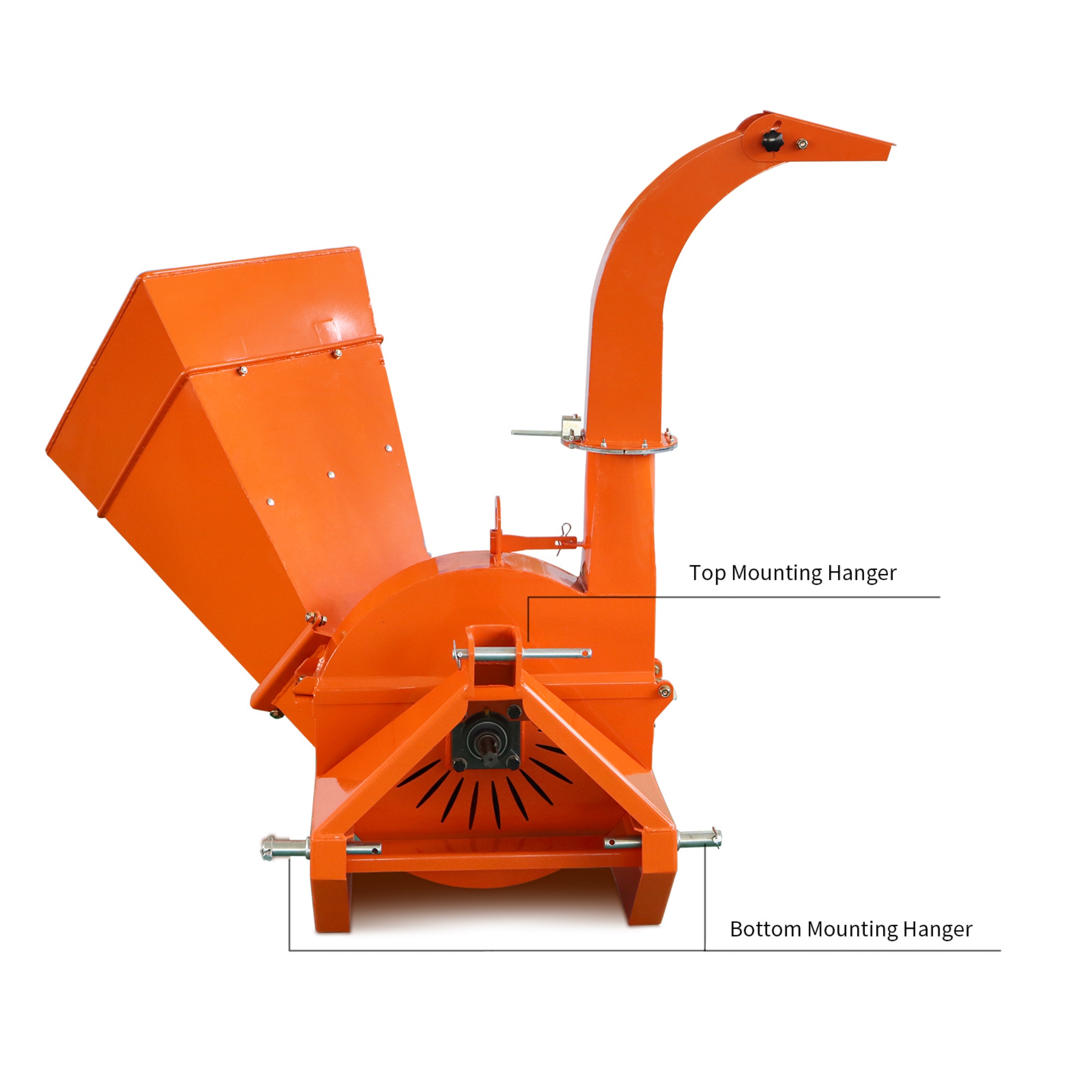 QEEKA BX42S 4-Inch Capacity PTO Wood Chipper,3-Point Tractor Attachment for Compact Tractors Under 45 HP，Orange