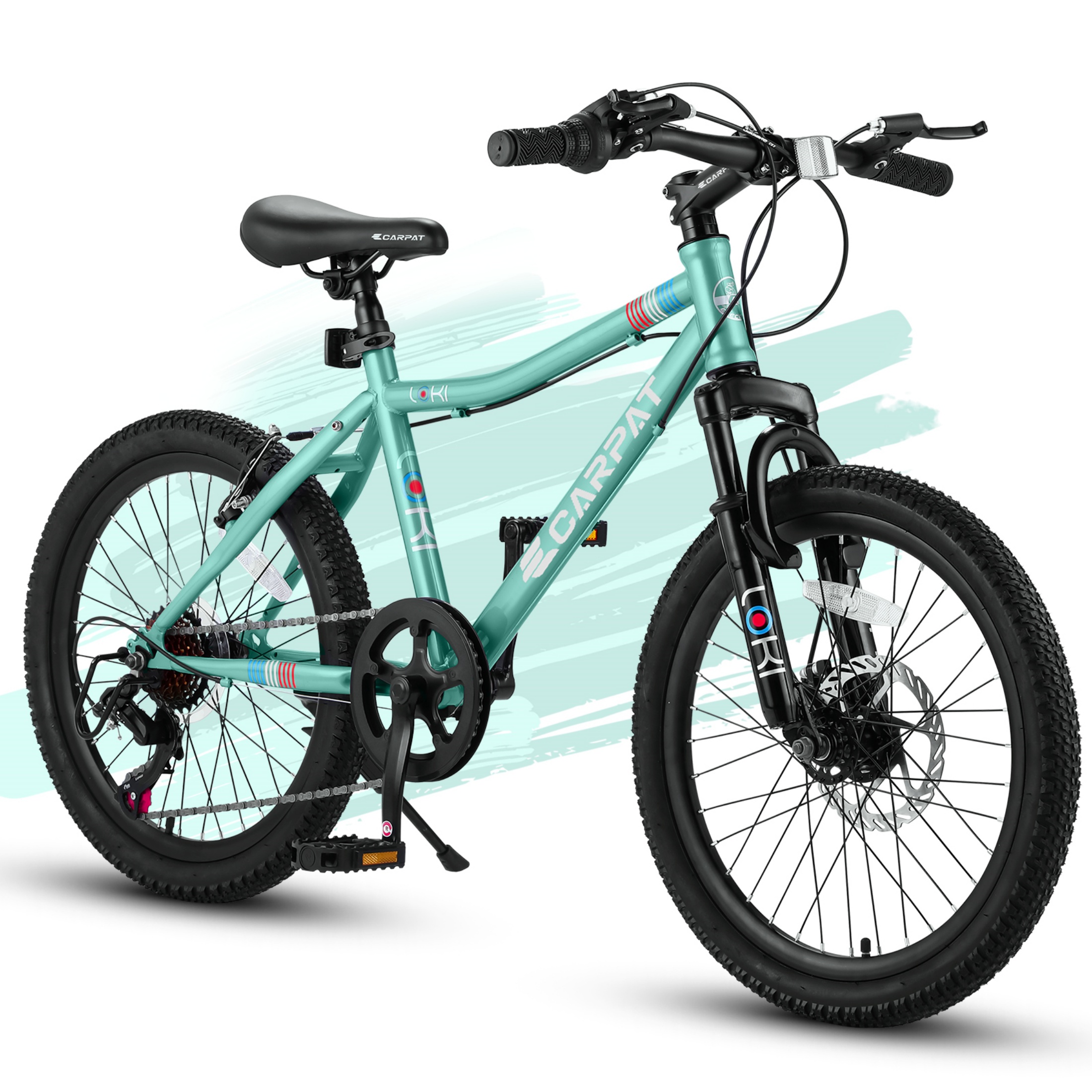 Xlluproid 20" Mountain Bike,7 Speed Teenager Children Kids' Bicycles,Front Suspension Disc Brake Rear V-Brake,High Steel Frame for Outdoor Adventure