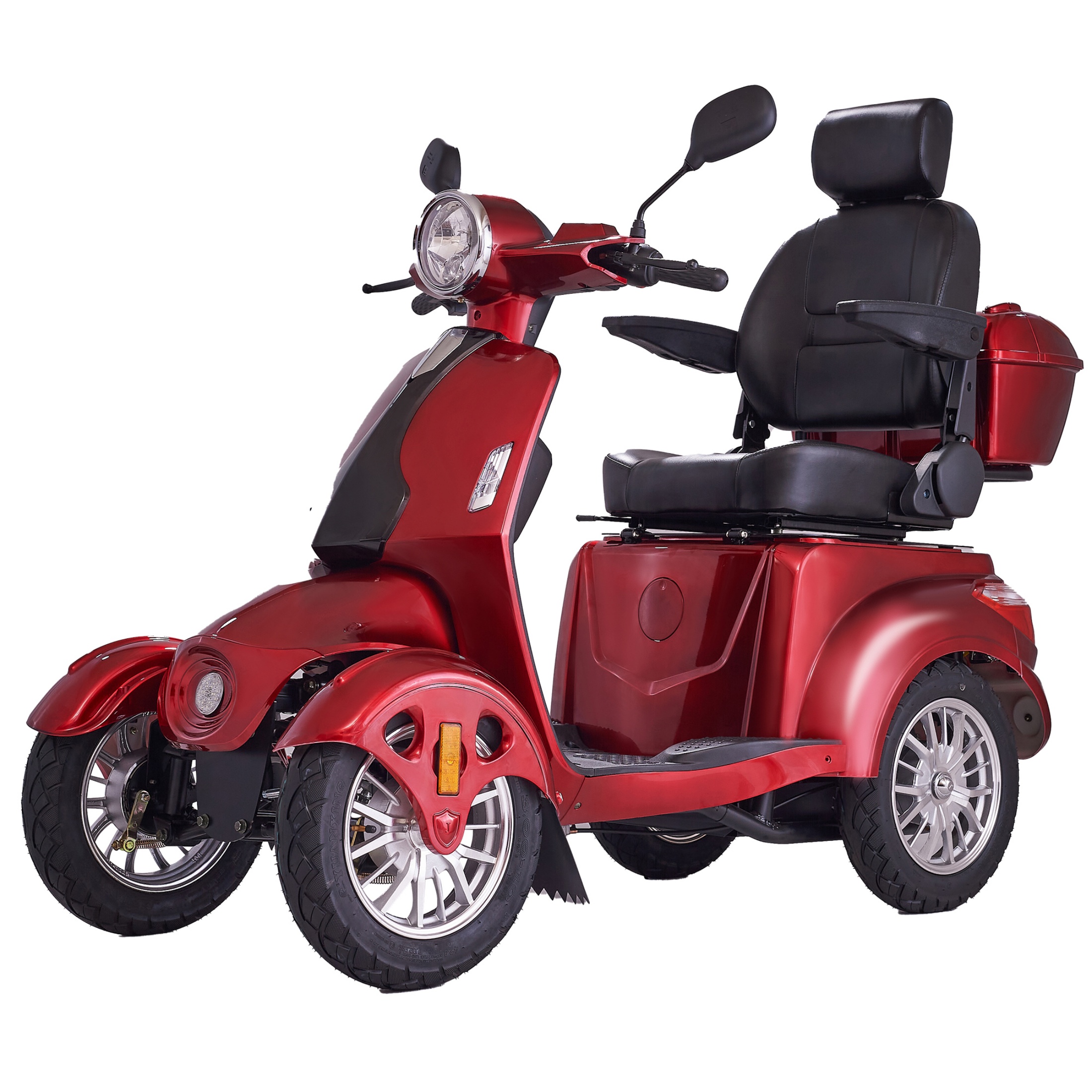 QEEKA 4 Wheel Heavy Duty Mobility Scooters for Seniors & Adults 500lbs Capacity,800W,for Travel Electric Powered Wheelchair Device,Red