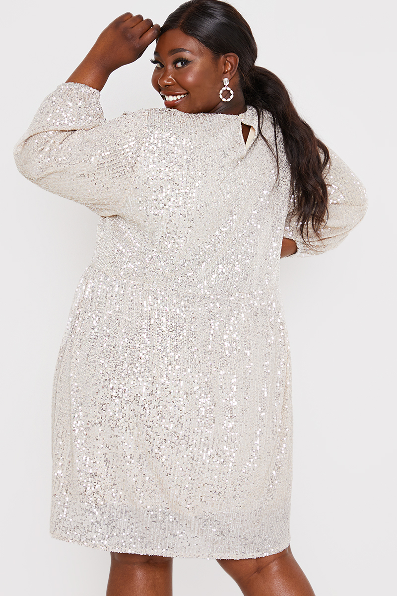 Sequin Smock Mini Dress