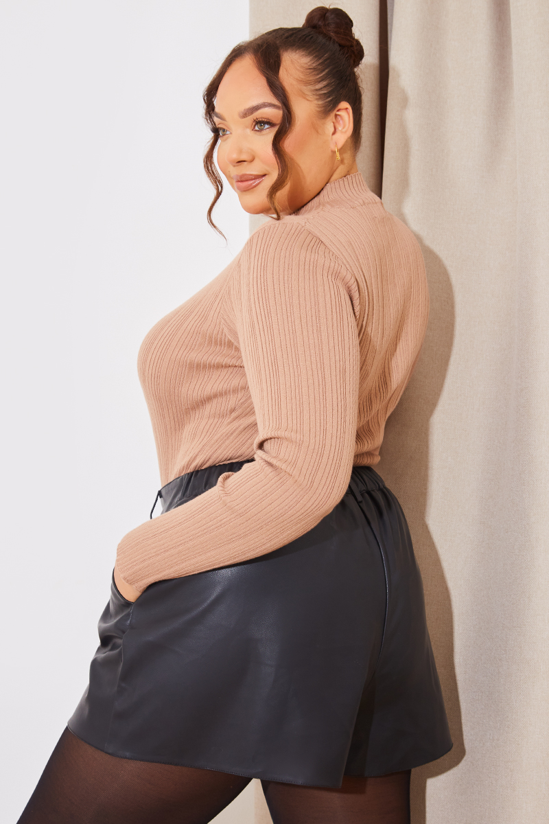 High Neck Variegated Rib Bodysuit