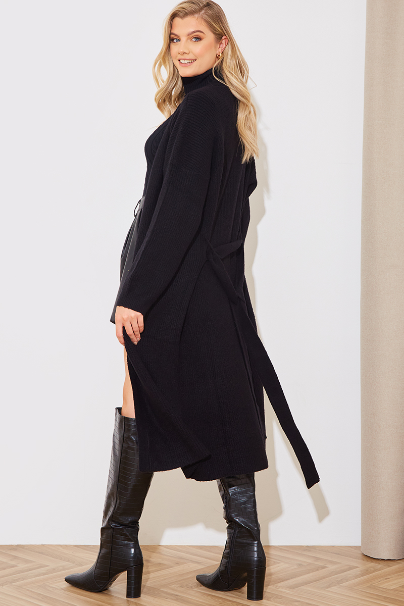 Midi Belted Knitted Cardigan