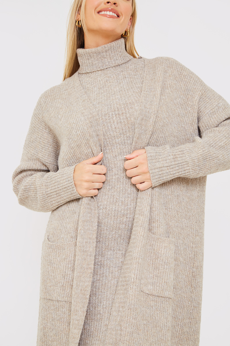 Recycled Knitted Co Ord Maxi Cardigan