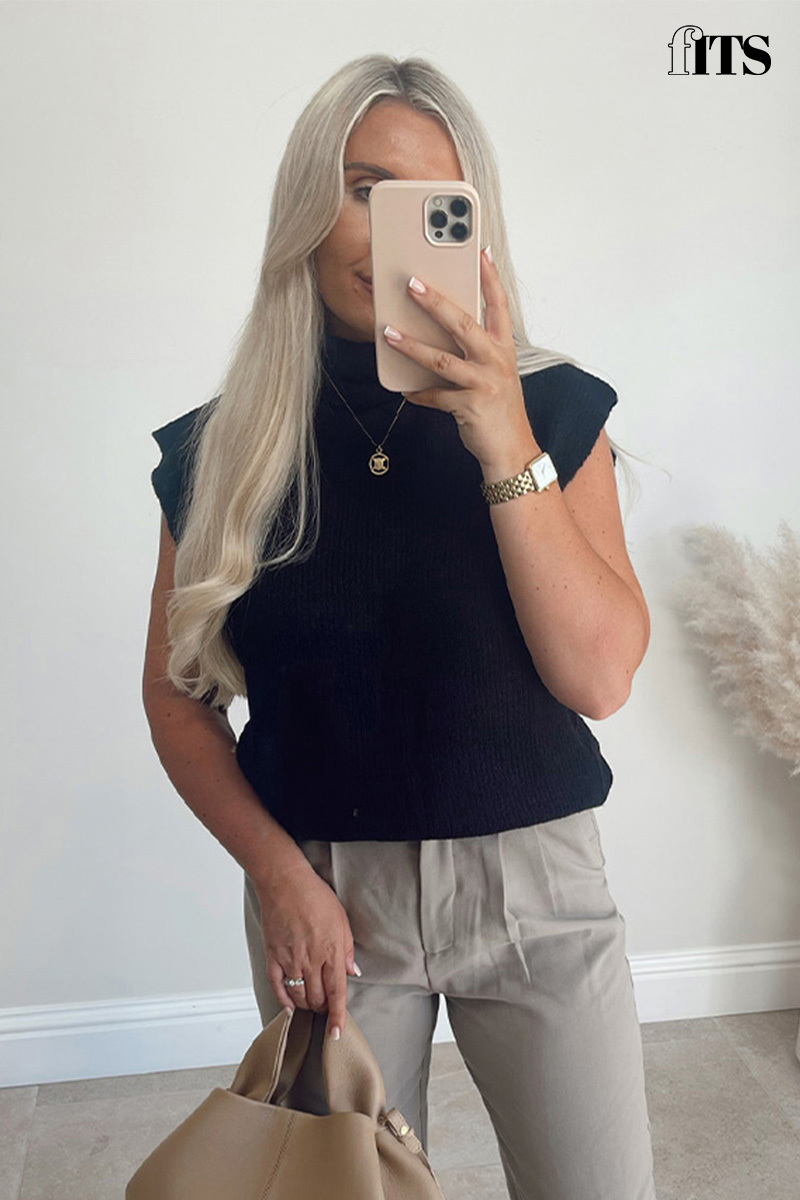 Knitted Roll Neck Sleeveless Tunic