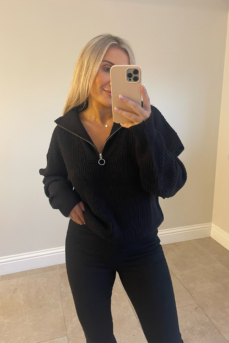 Quarter Zip Knitted Jumper