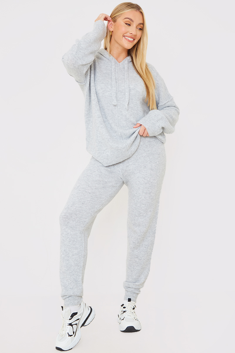 Recycled Knitted Seam Front Co Ord Hoodie