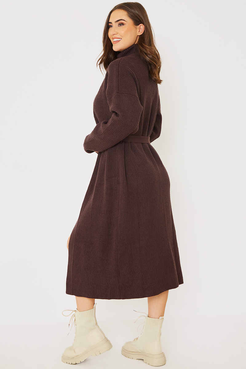 Knitted Co Ord Belted  Midaxi Cardigan