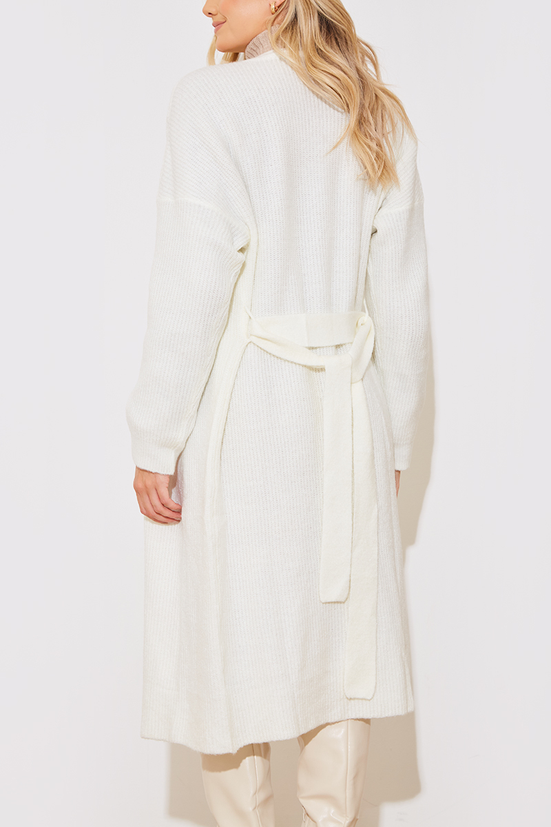 Midi Belted Knitted Cardigan
