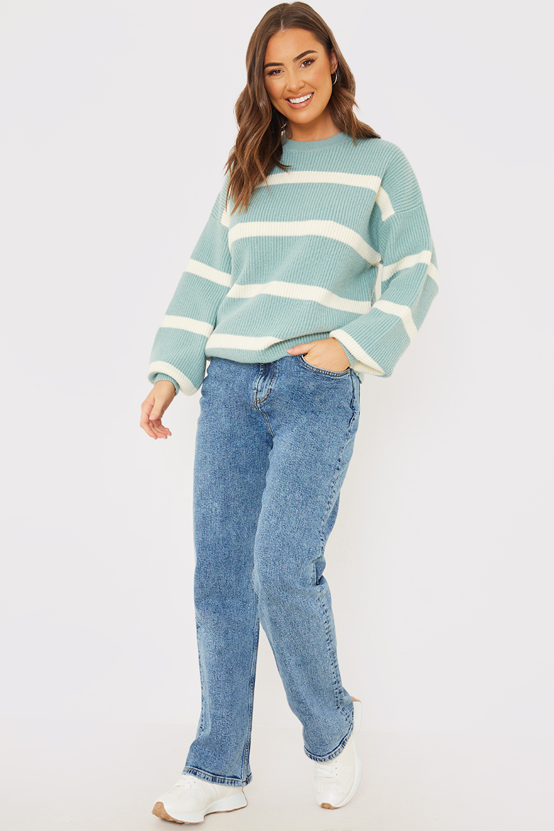 Stripe Round Neck Knitted Jumper