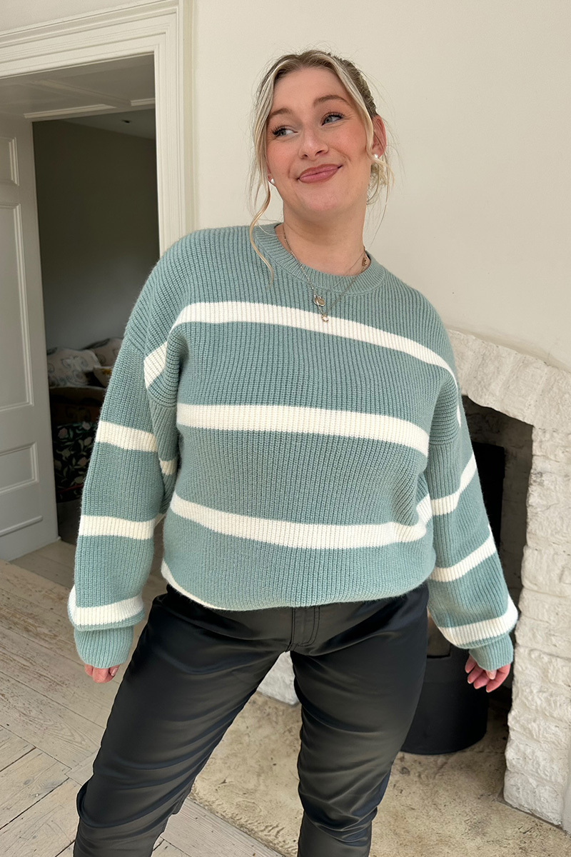 Stripe Round Neck Knitted Jumper