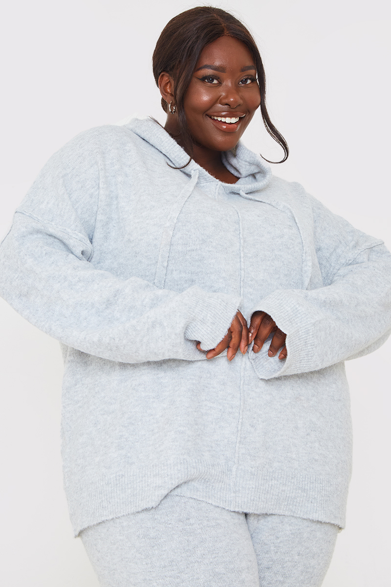 Recycled Knitted Seam Front Co Ord Hoodie