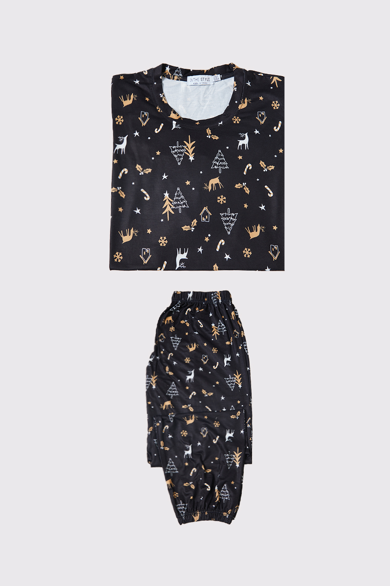 Womens Christmas Tree Print Matching Family PJ Set