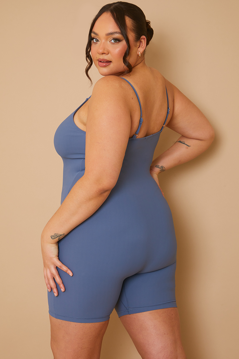 Ribbed Sculpt Control Strappy Unitard