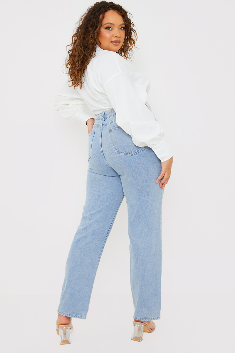 Light Wash Straight Leg Jeans