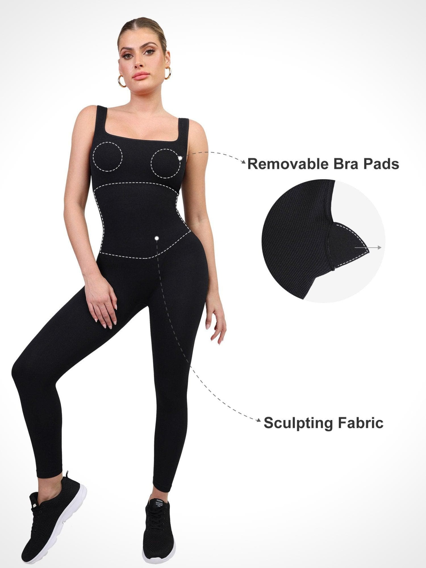 Egyrészes sportoverall vagy varrás nélküli négyszög alakú kivágású overall