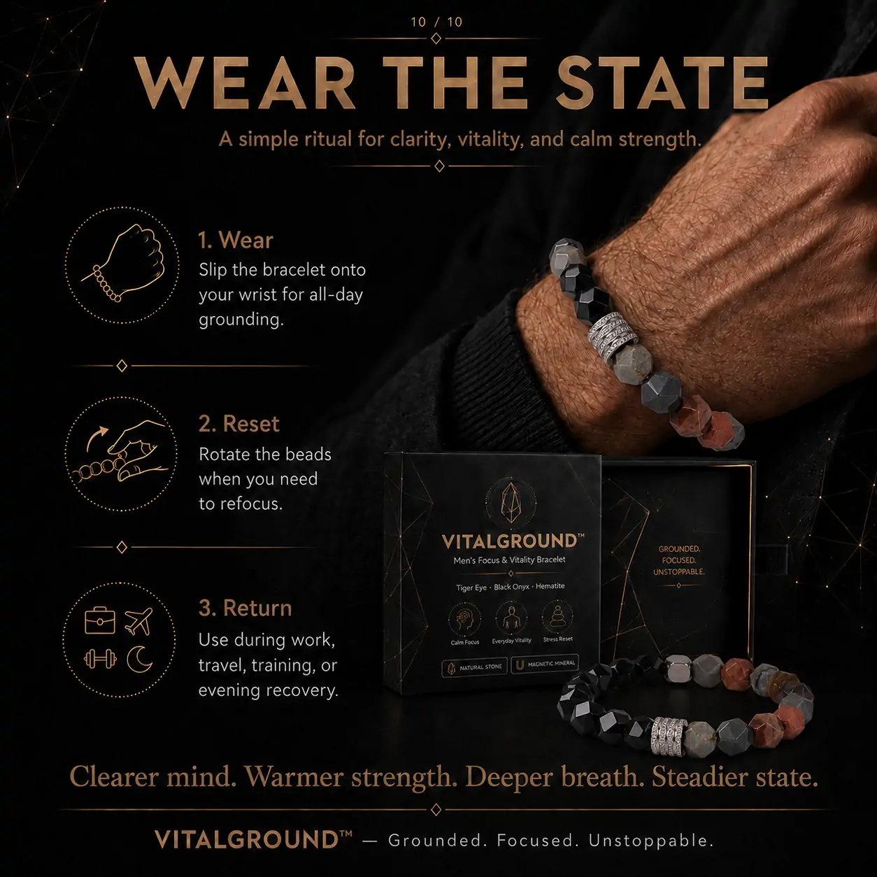 VITALGROUND™ Men’s Focus & Balance Bracelet