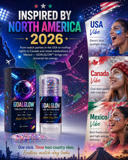 GoalGlow™ Fan Glitter Stick Face · Hair · Body Match Day Shine