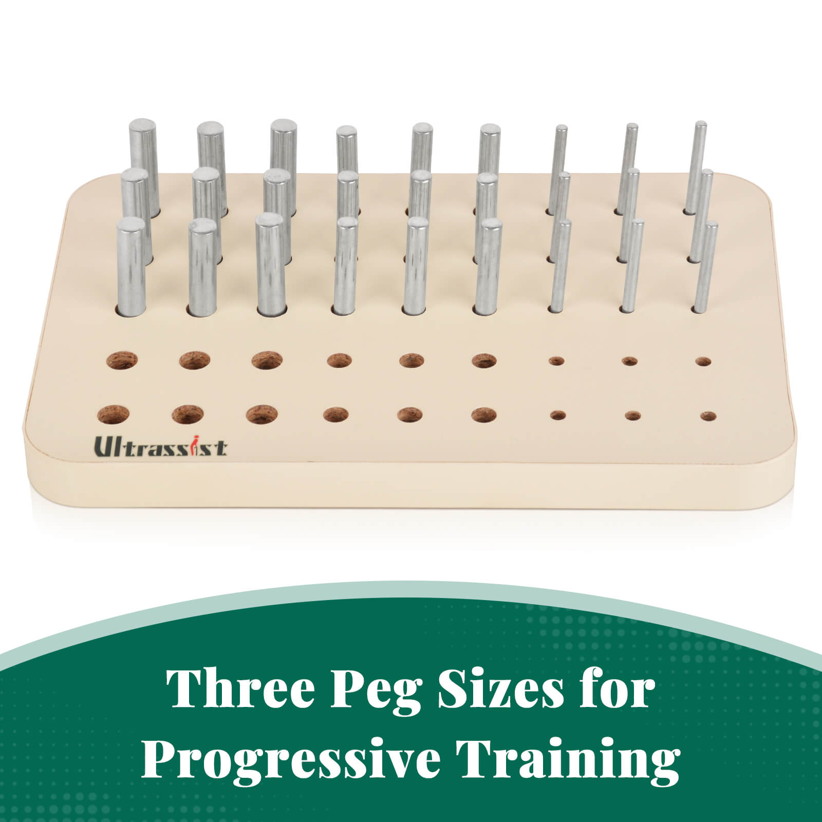 45-Hole Wooden Pegboard for Progressive Hand Therapy Training