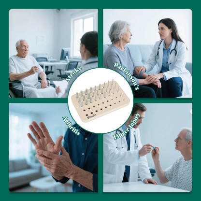 45-Hole Wooden Pegboard for Progressive Hand Therapy Training