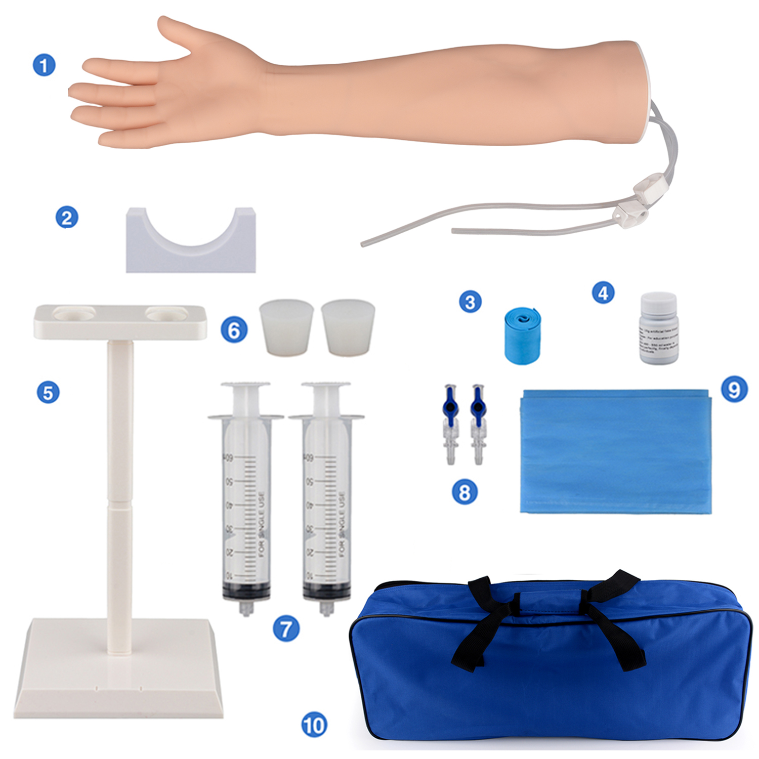 Adult Complete IV Practice Arm Kit, Plastic Stand – Ultrassist