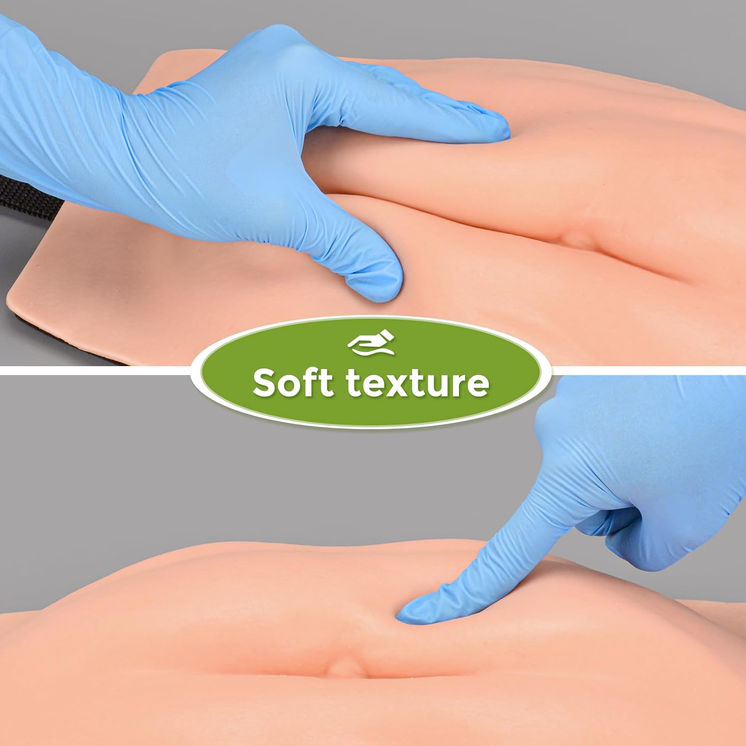 Advanced Abdominal Injection Belly Simulator with Skin-Fold, 3 Skin Tones