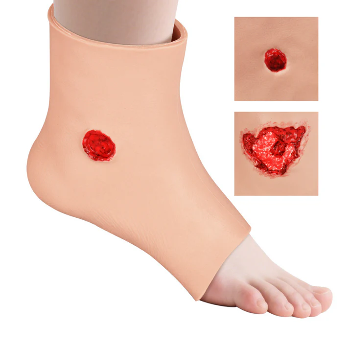 Ankle Entry and Exit Gunshot Wound Packing Trainer (Silicone Sleeve)