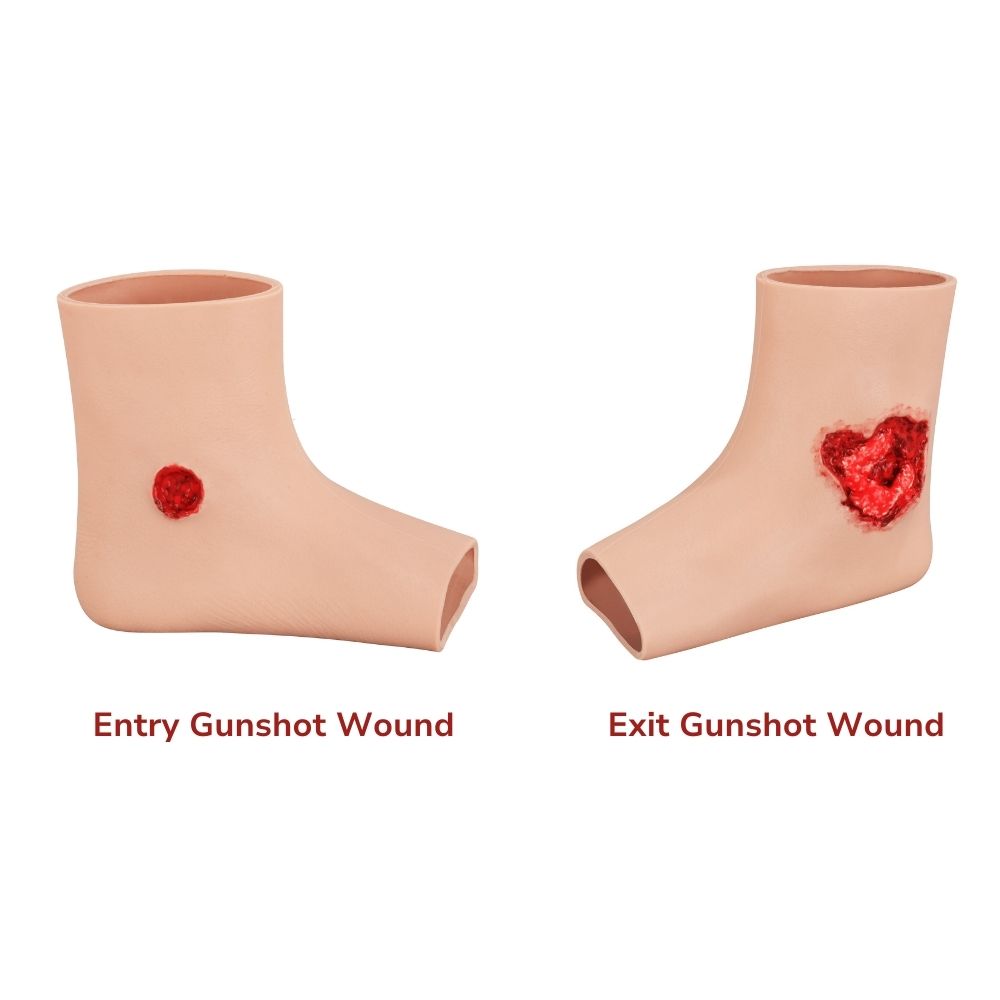 Ankle Entry and Exit Gunshot Wound Packing Trainer (Silicone Sleeve)