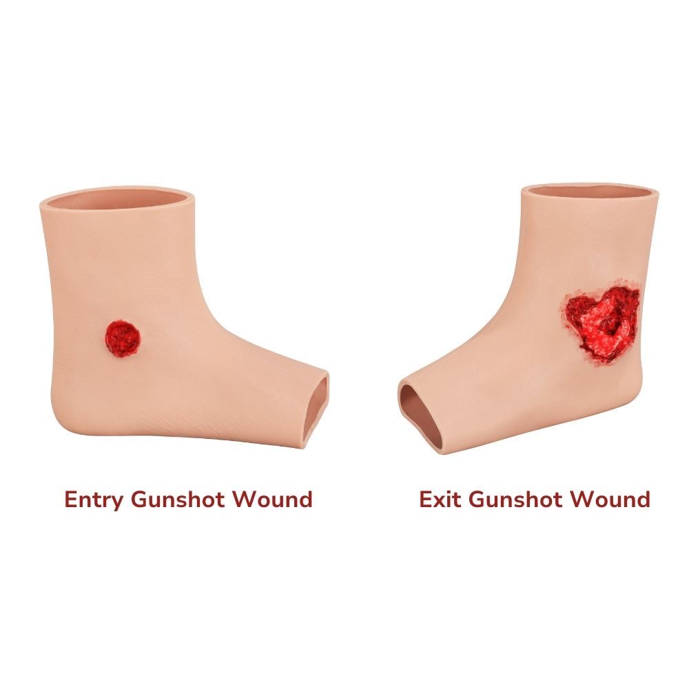 Ankle Entry and Exit Gunshot Wound Packing Trainer (Silicone Sleeve)