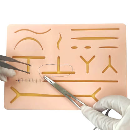 Suture Kit for Beginners – Silicone Stitching Pad with Embedded Mesh, Suture Tools, Threads & Needles (Education Use Only)