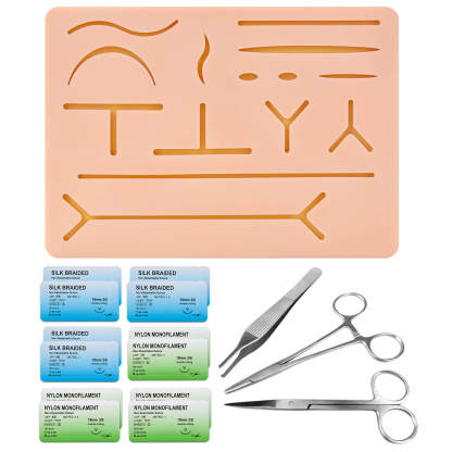 Ultrassist Beginner Suture Kit with Silicone Stitching Pad for Medical & Vet Students