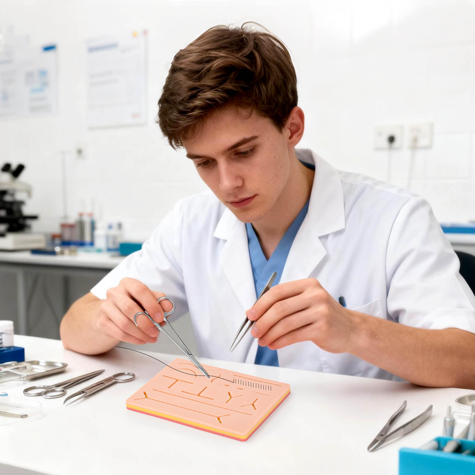 Ultrassist Beginner Suture Kit with Silicone Stitching Pad for Medical & Vet Students