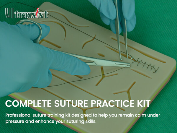 Ultrassist Beginner Suture Kit with Silicone Stitching Pad 