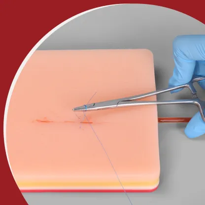 Bleeding Suture Training Pad with Embedded Blood Vessels