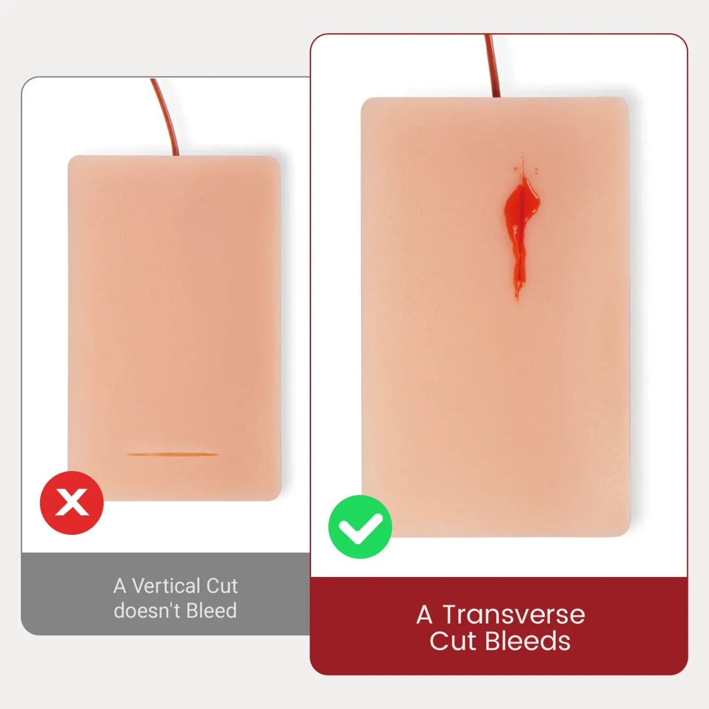 Bleeding Suture Training Pad with Embedded Blood Vessels