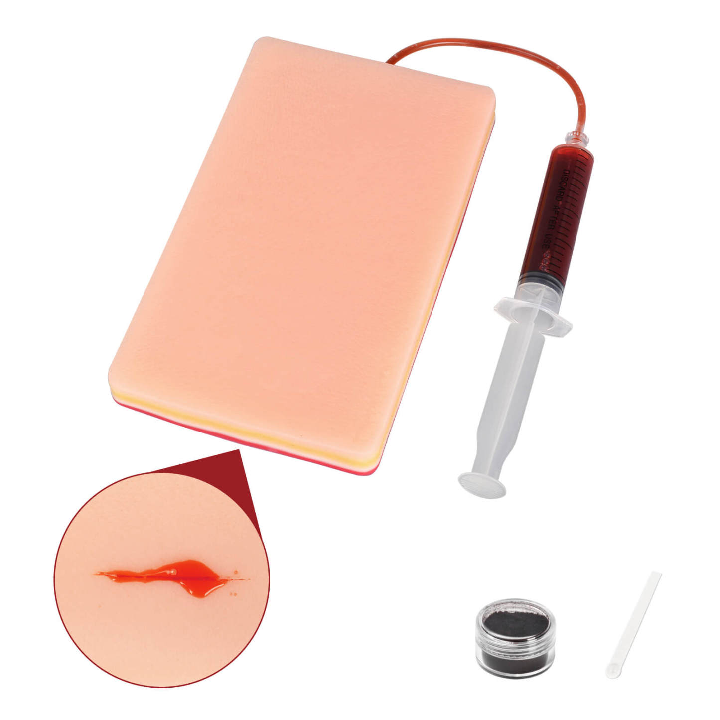 Bleeding Suture Training Pad with Embedded Blood Vessels
