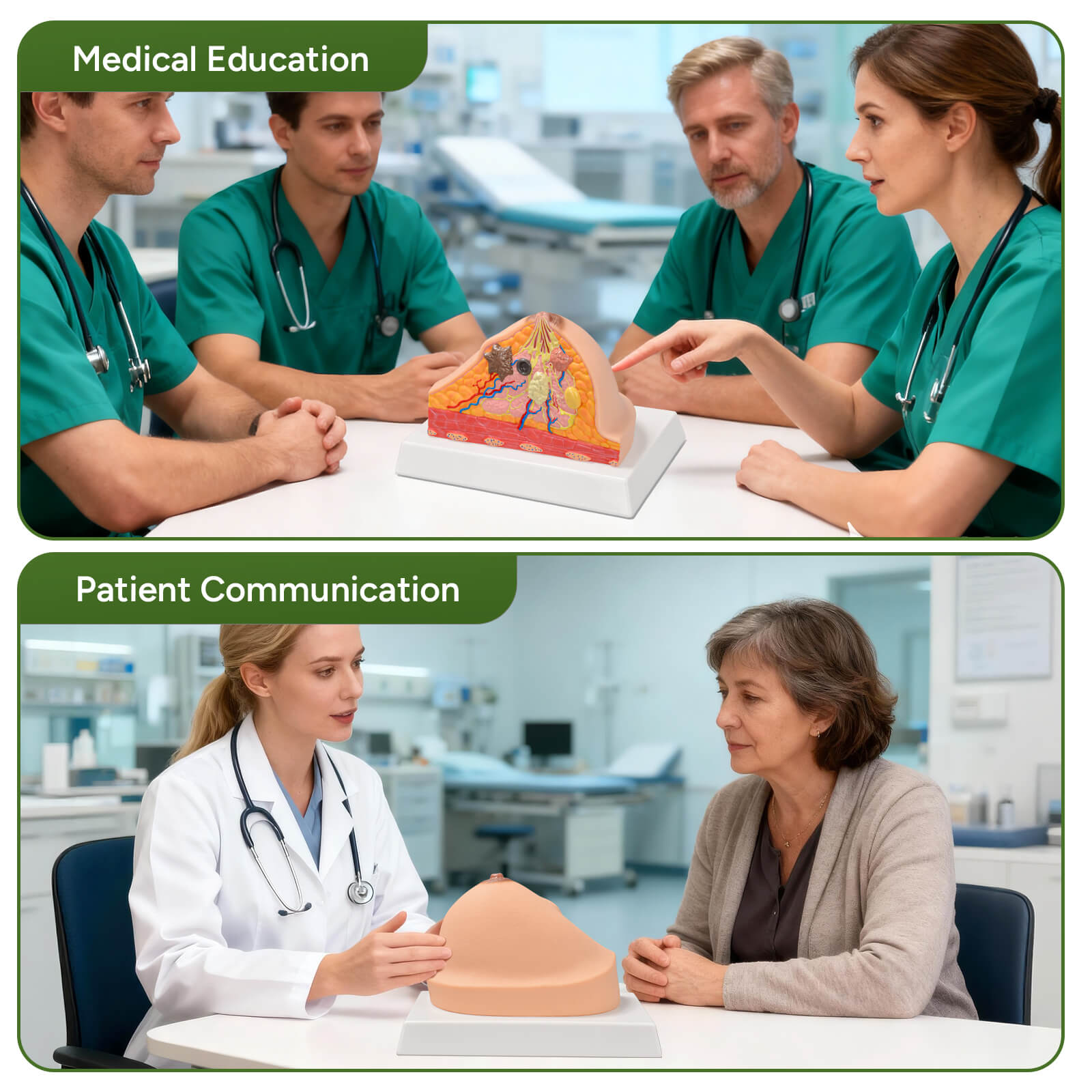 Anatomical Breast Model with Common Pathologies (Cross-Section)