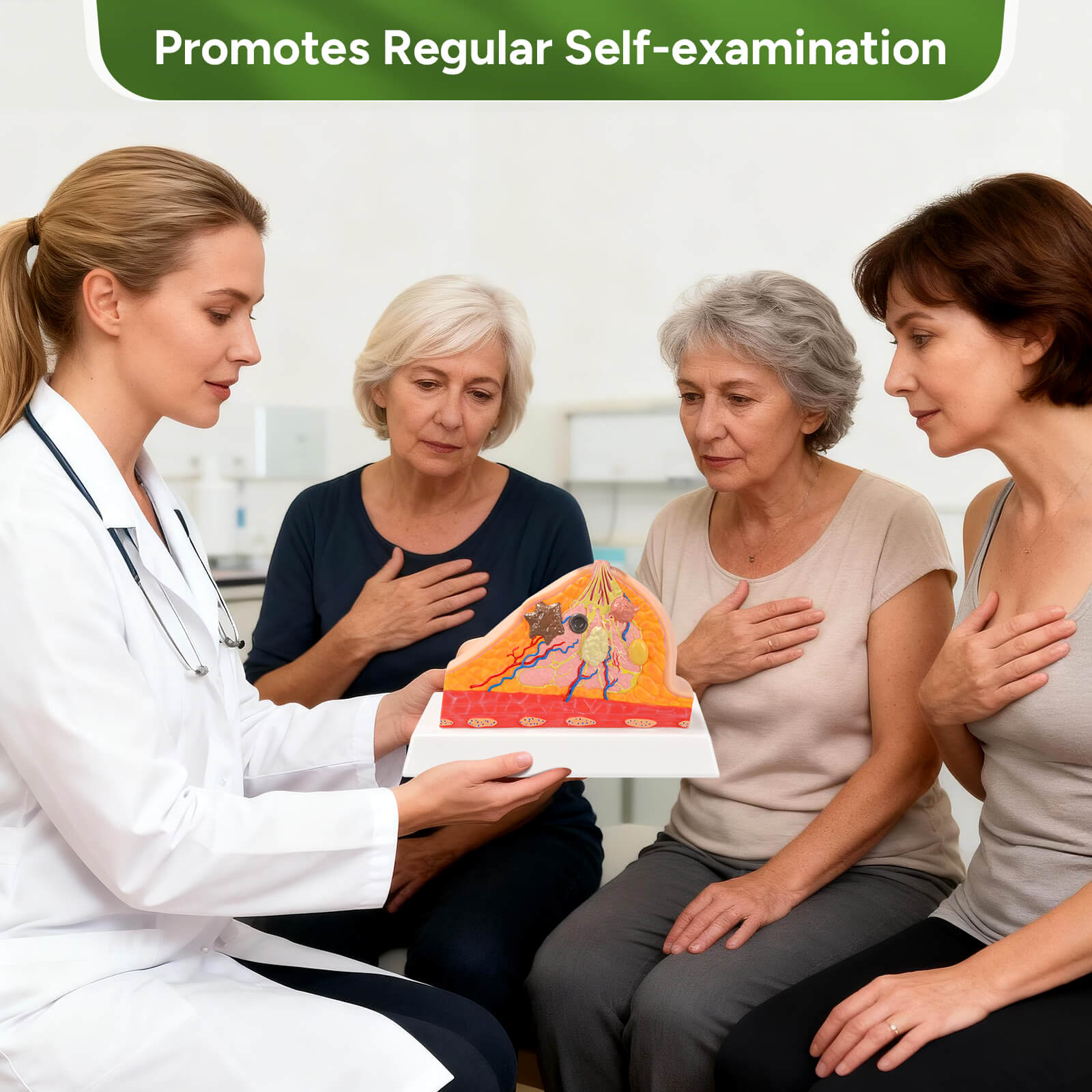 Anatomical Breast Model with Common Pathologies (Cross-Section)