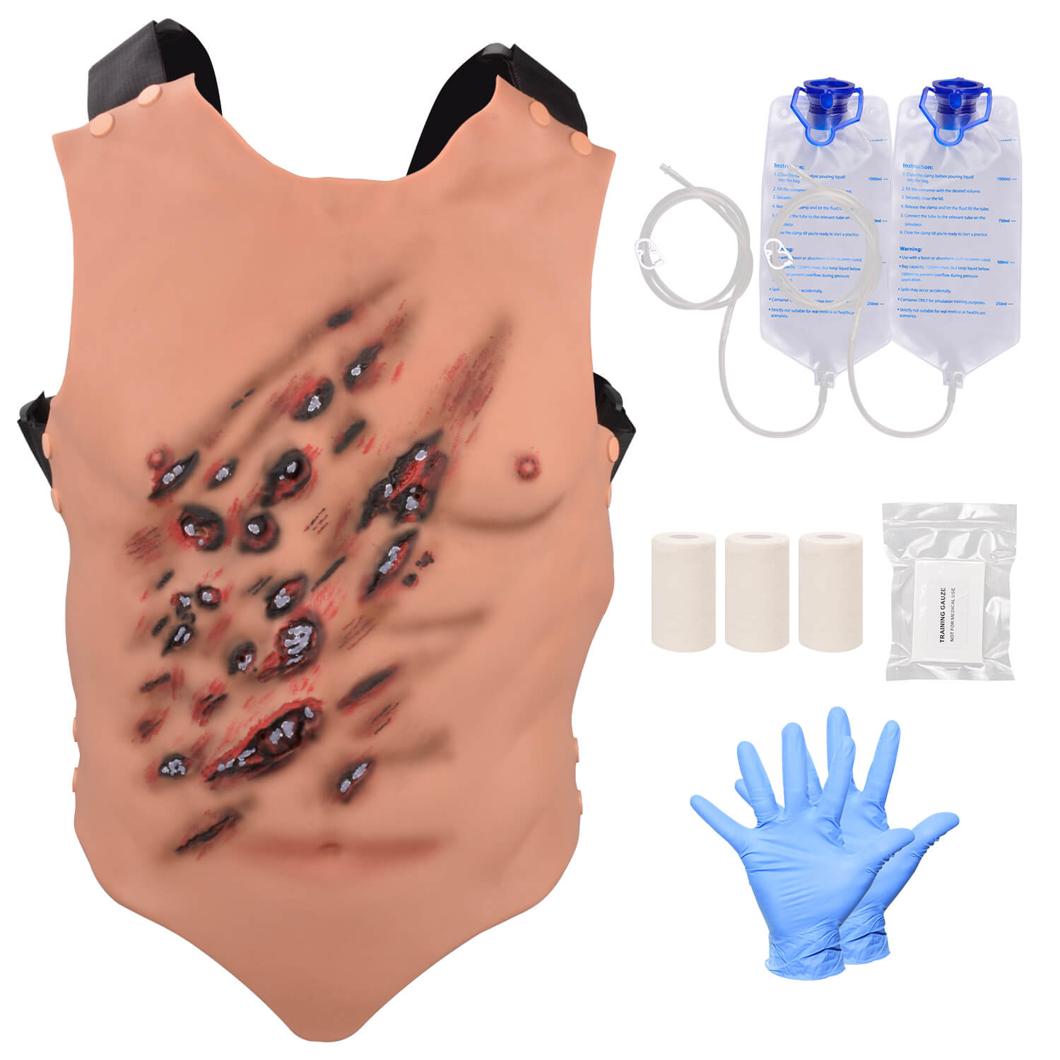 Wearable Chest & Abdominal Blast Trauma Simulator Kit