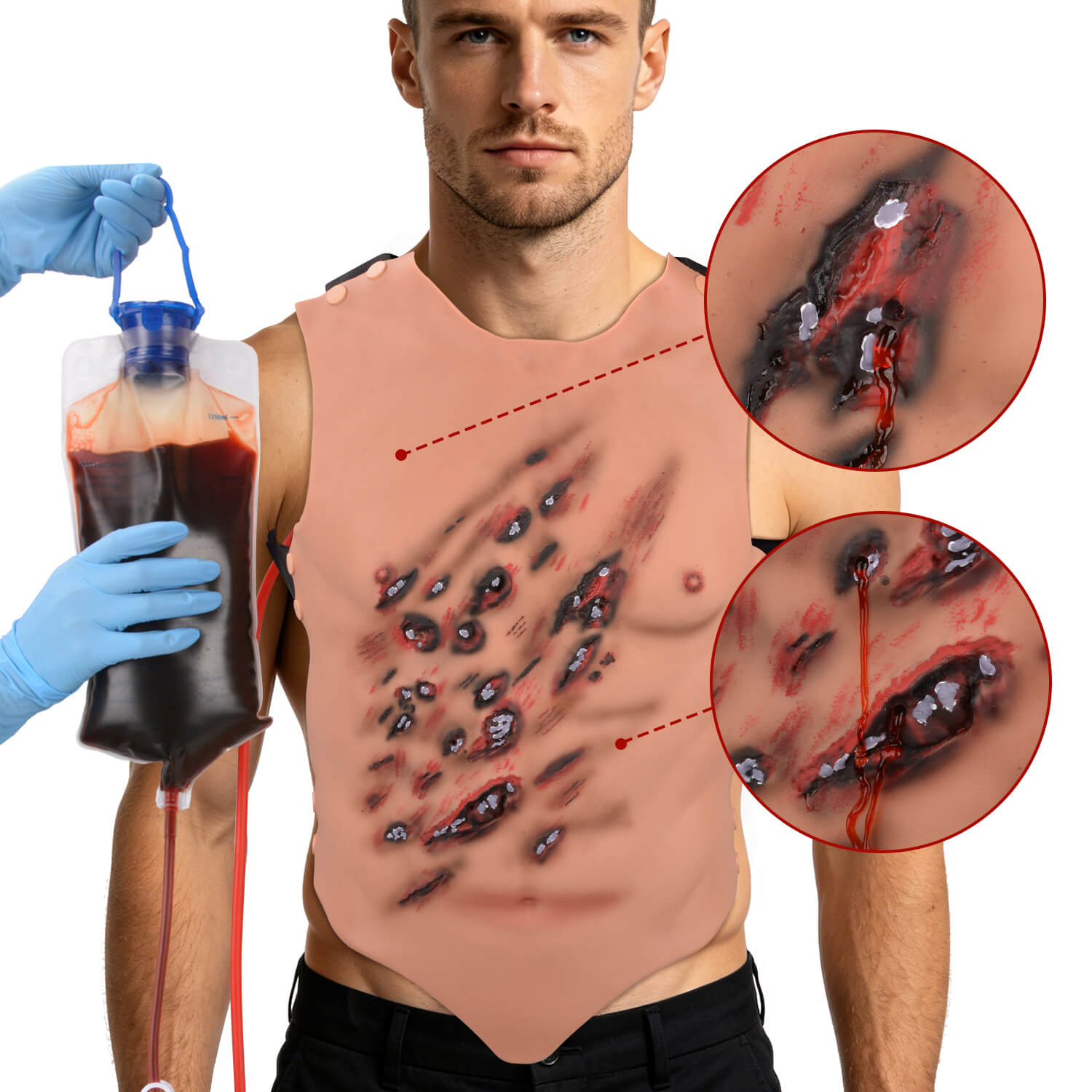 Wearable Chest & Abdominal Blast Trauma Simulator Kit