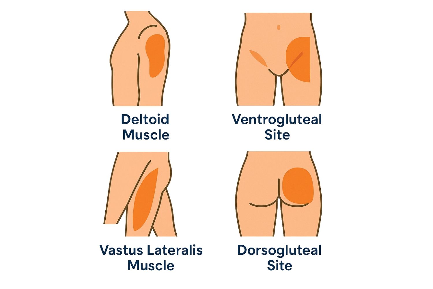common intramuscular injection sites