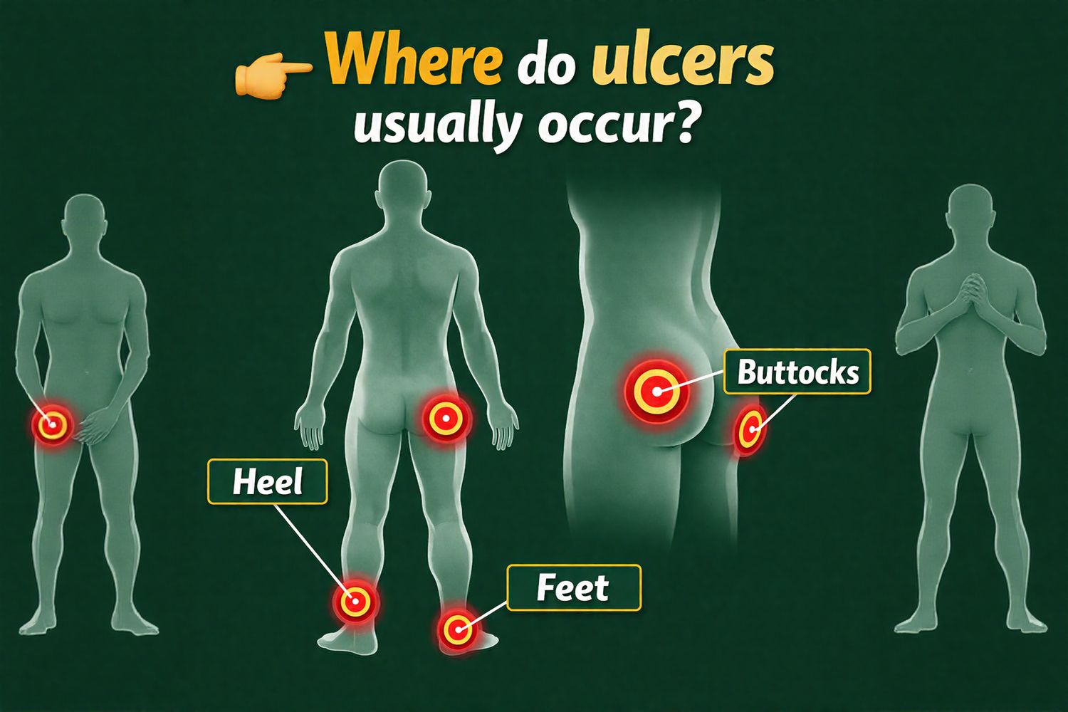 what are three common sites for pressure ulcers