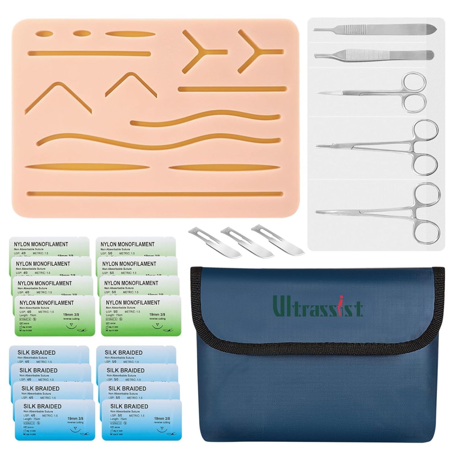 Ultrassist Complete Suture Kit with Latest Large Pad, Fashion Pouch